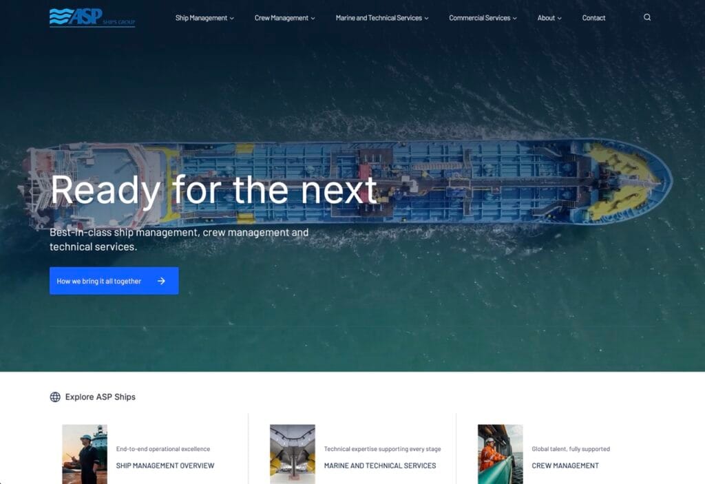 From traditional ship manager to a innovative commercial maritime brand with a new sub brand and website