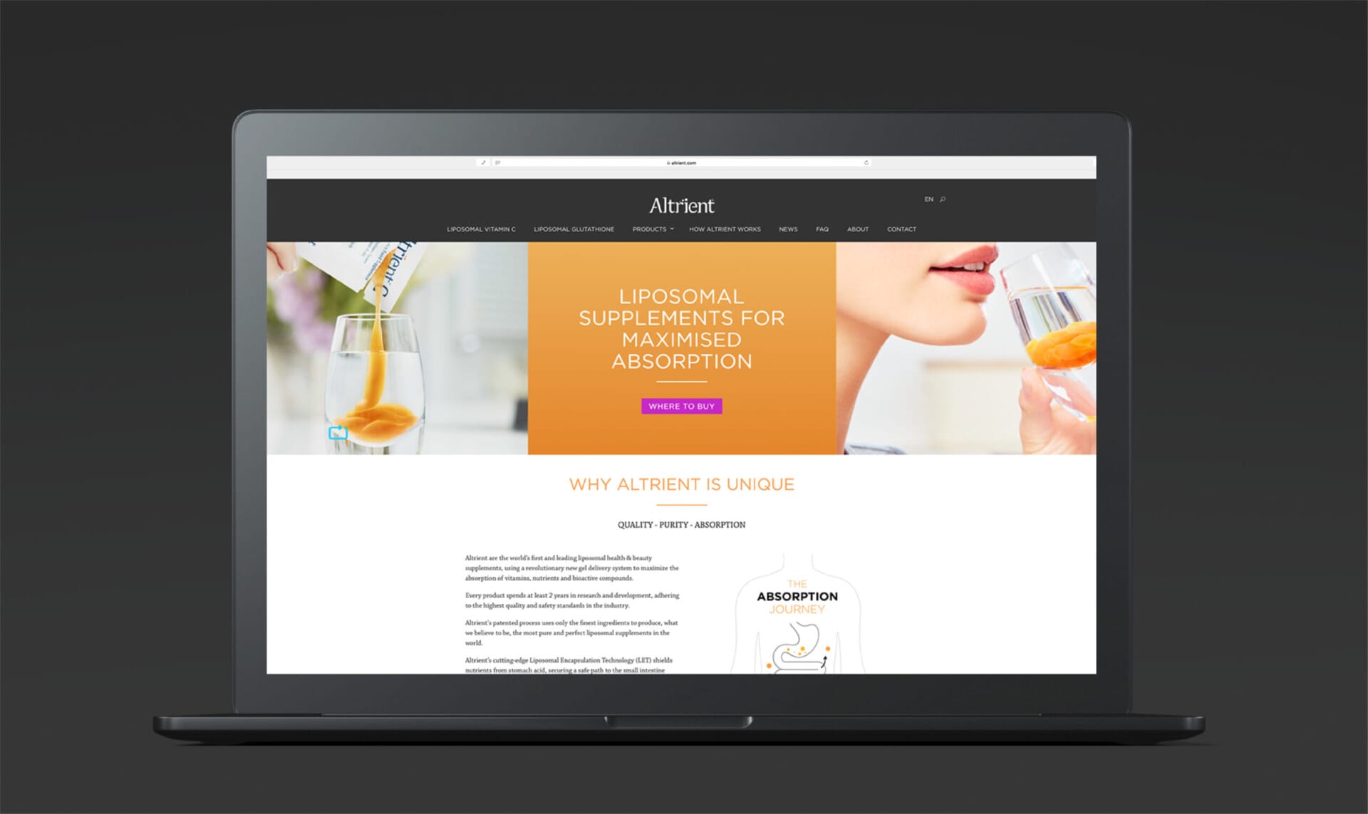 Altrient brand refresh, website UX and design