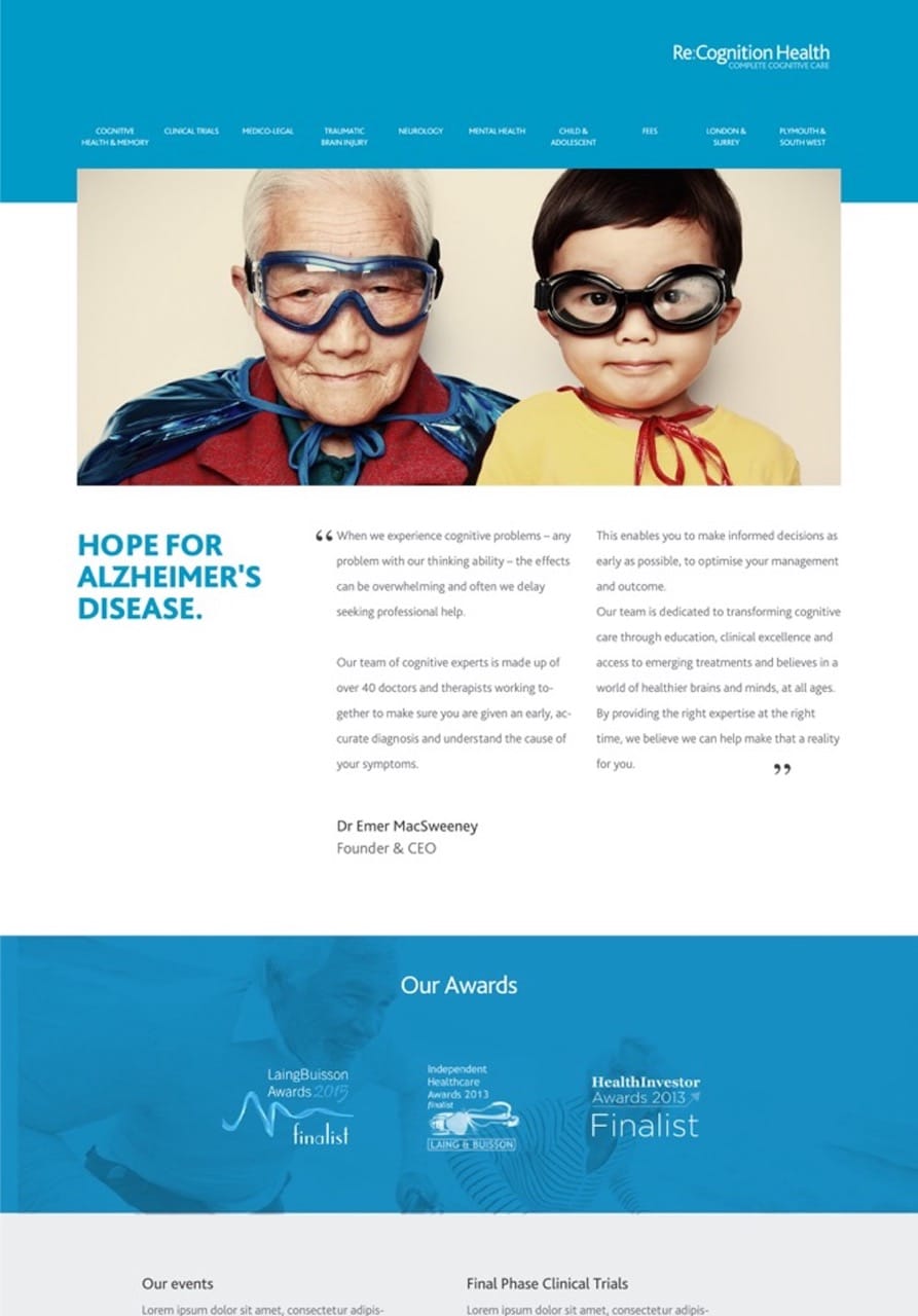 Recognition Health website and brand redesign