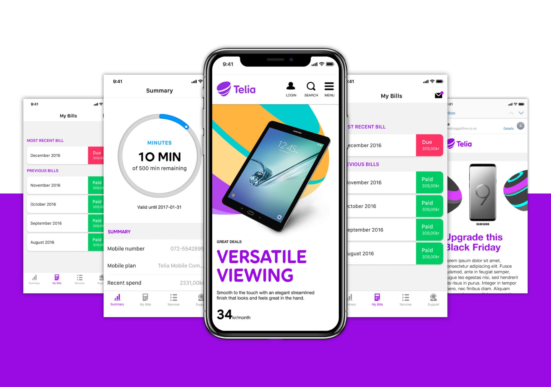 Telia app user experience and digital brand guidelines